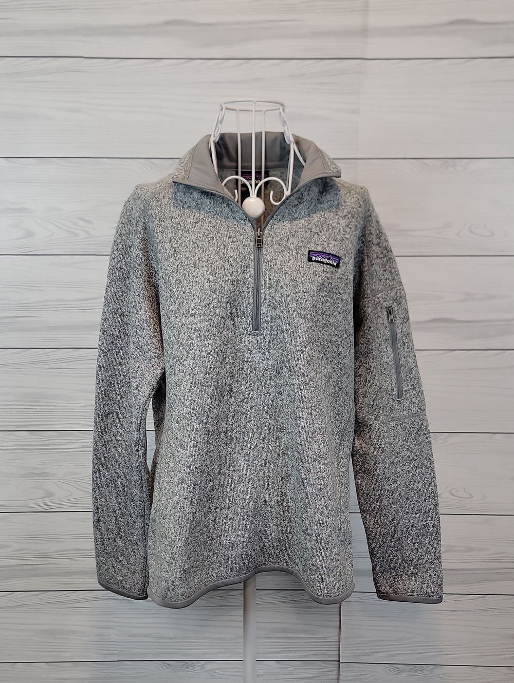 Patagonia Heather Gray Half-Zip Fleece Pullover Womens Size L